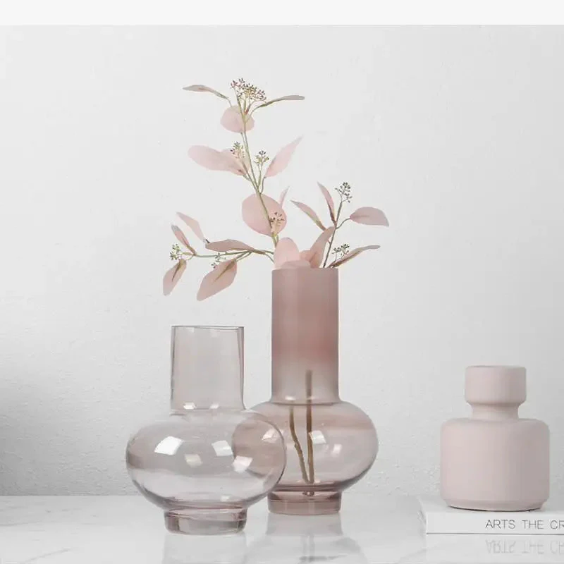 vase en verre givré pour fleurs et décoration d'intérieur - Image 2