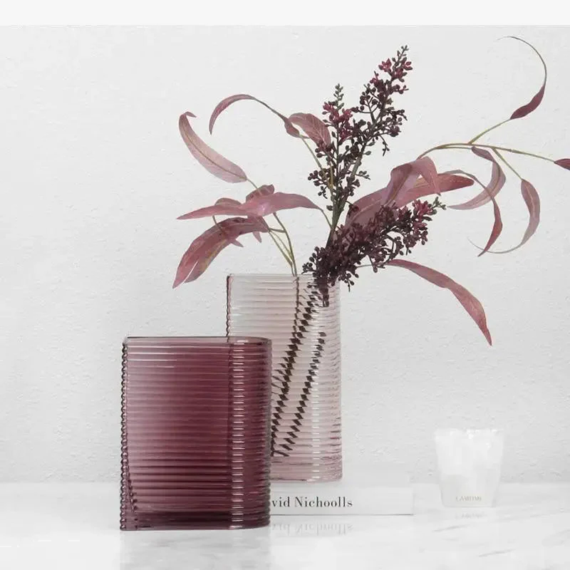 vase en verre givré pour fleurs et décoration d'intérieur - Image 4