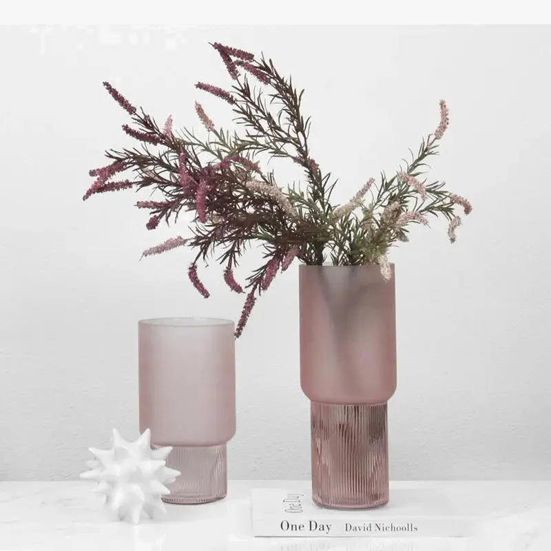 vase en verre givré pour fleurs et décoration d'intérieur - Image 5