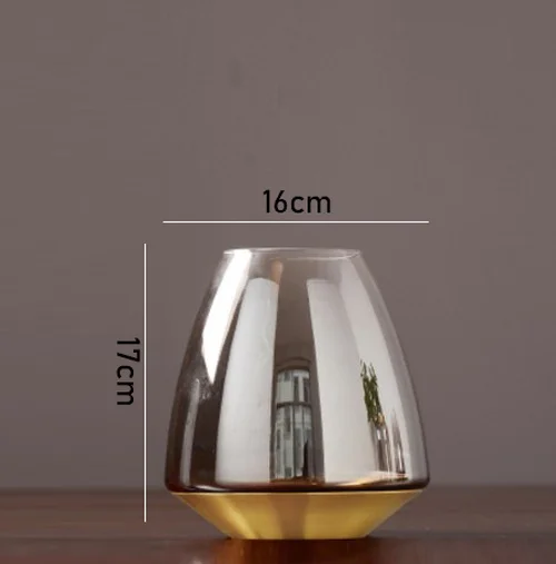 vase en verre moderne avec base métallique pour décoration florale - Image 6