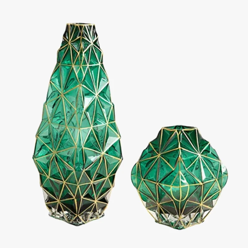 vase en verre rayé plaqué or pour décoration florale élégante - Image 6