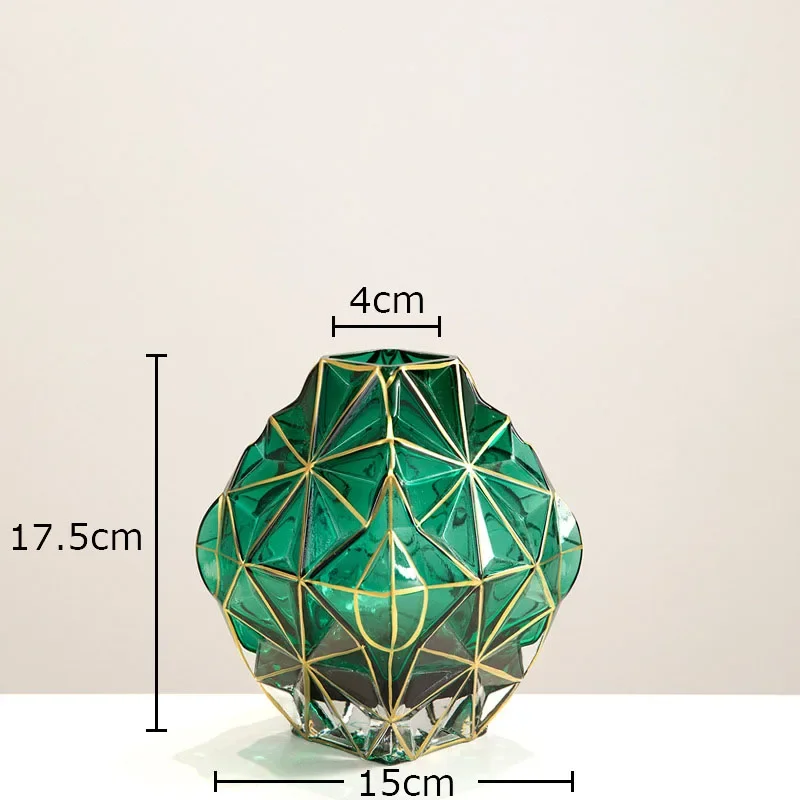 vase en verre rayé plaqué or pour décoration florale élégante - Image 9