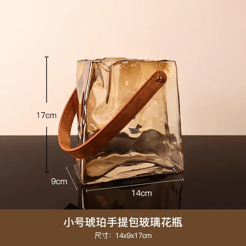 vase en verre style sac à main pour décoration intérieure hydroponique - Image 7