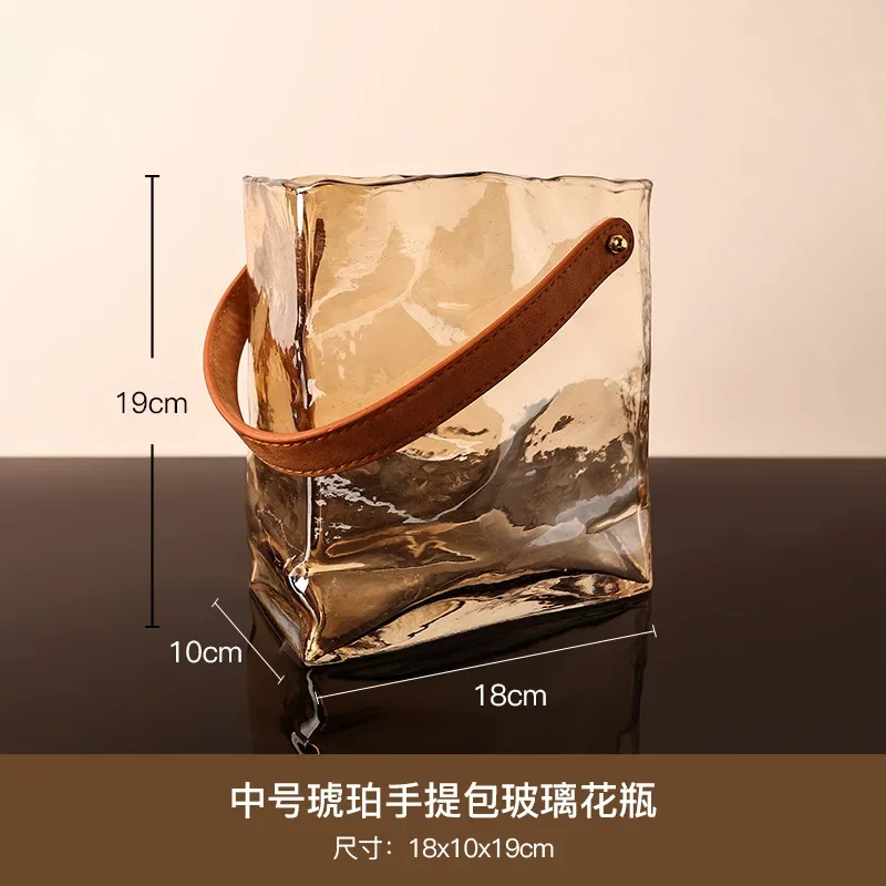 vase en verre style sac à main pour décoration intérieure hydroponique - Image 8