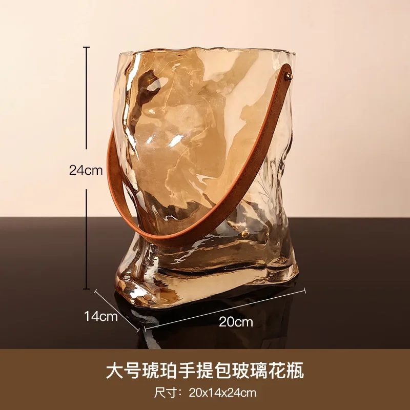 vase en verre style sac à main pour décoration intérieure hydroponique - Image 9