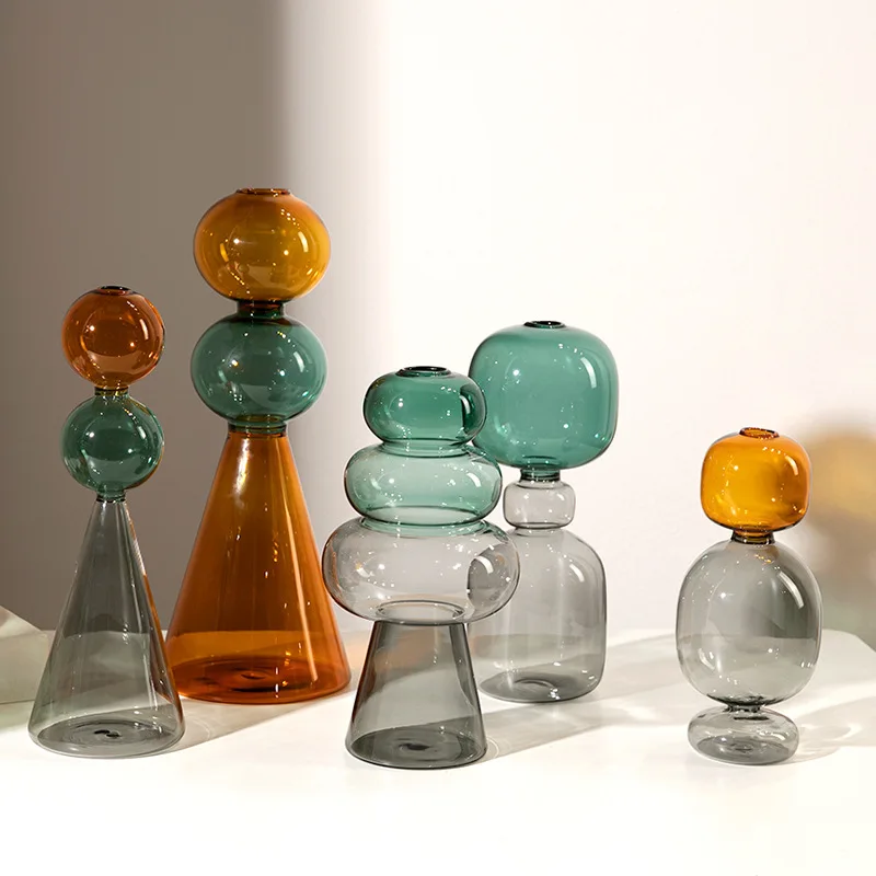vase en verre teinté pour terrarium et décoration florale - Image 3