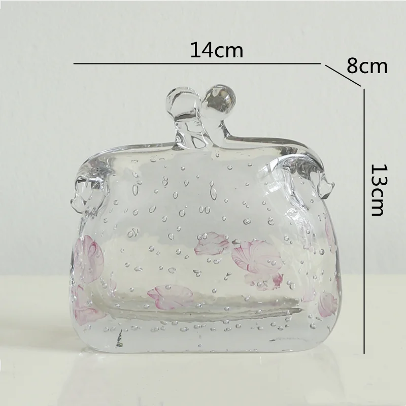 vase en verre transparent texture froissée pour fleurs et terrarium - Image 9