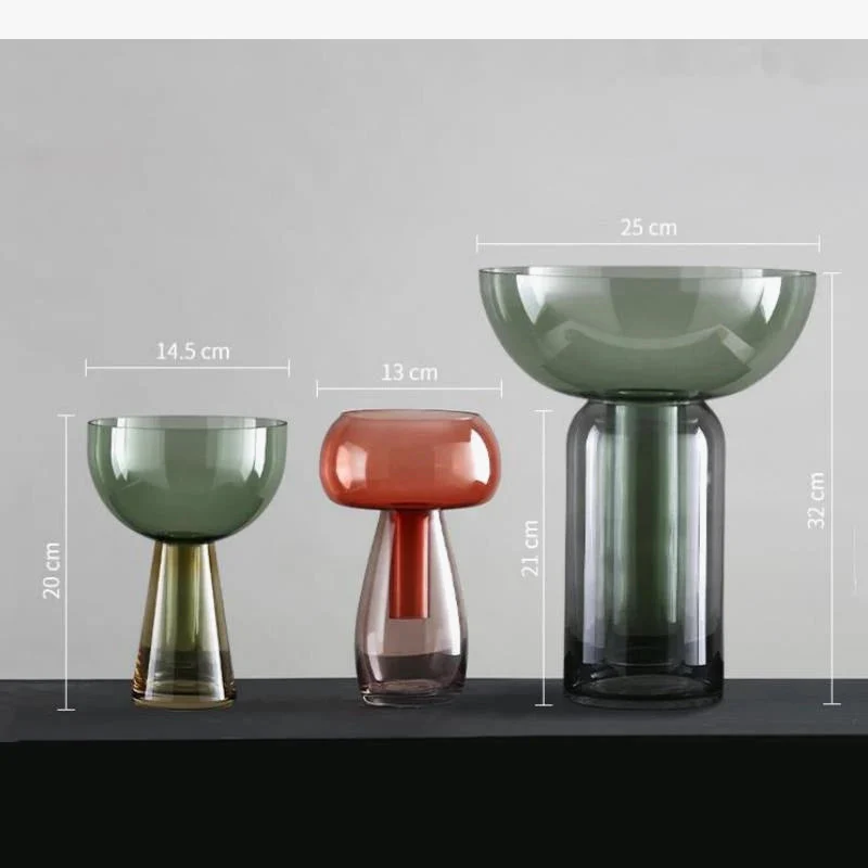 vase hydroponique en verre transparent en forme de champignon décoratif - Image 5