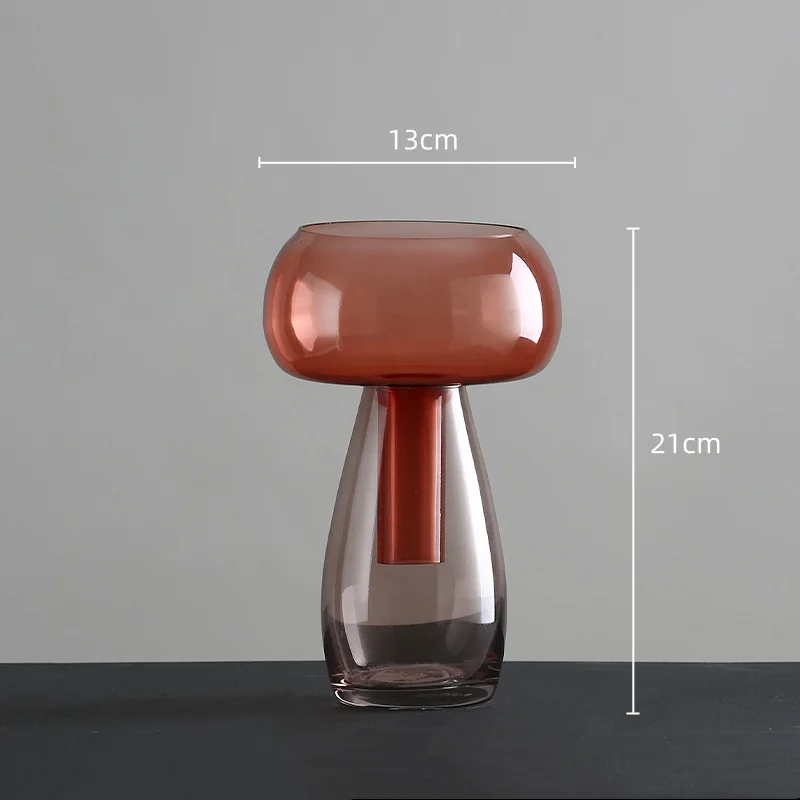 vase hydroponique en verre transparent en forme de champignon décoratif - Image 8