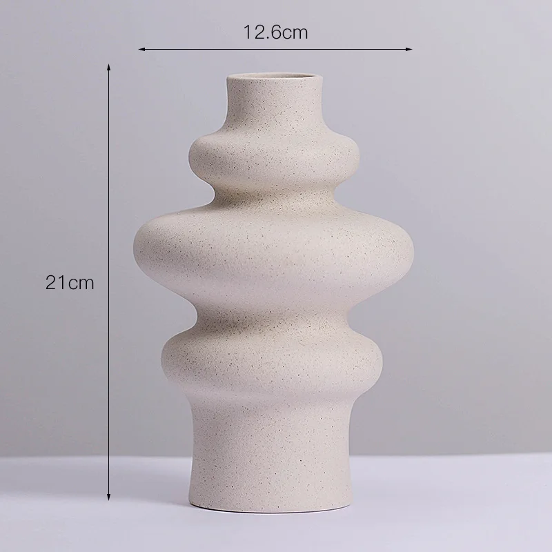 vase moderne en céramique décoration en spirale pour fleurs - Image 4