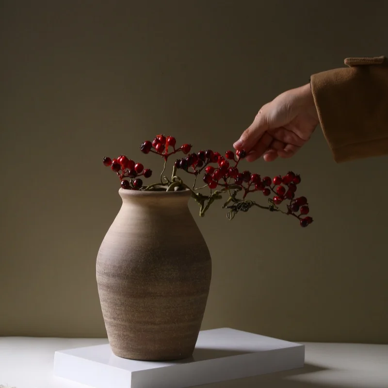 vase rétro en céramique fait main pour décoration fleurs séchées - Image 3