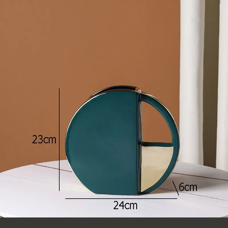 vase rond en céramique décoratif design géométrique moderne pour fleurs - Image 8