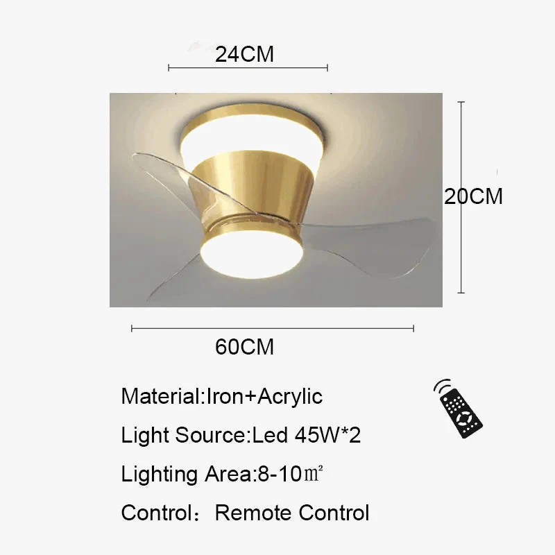 ventilateur de plafond ultra mince avec lumière intégrée - Image 5