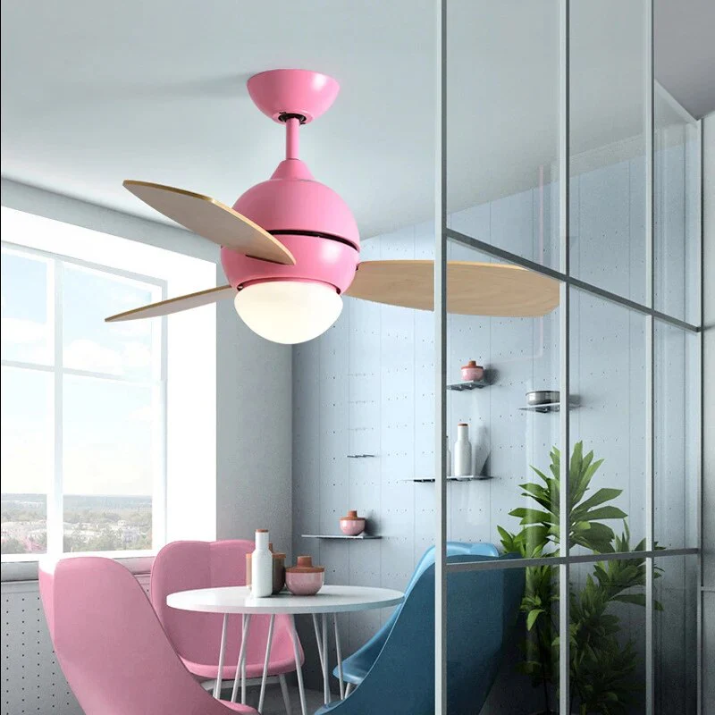 ventilateur plafond macaron télécommande 36'' lumière chambre enfant créative - Image 4
