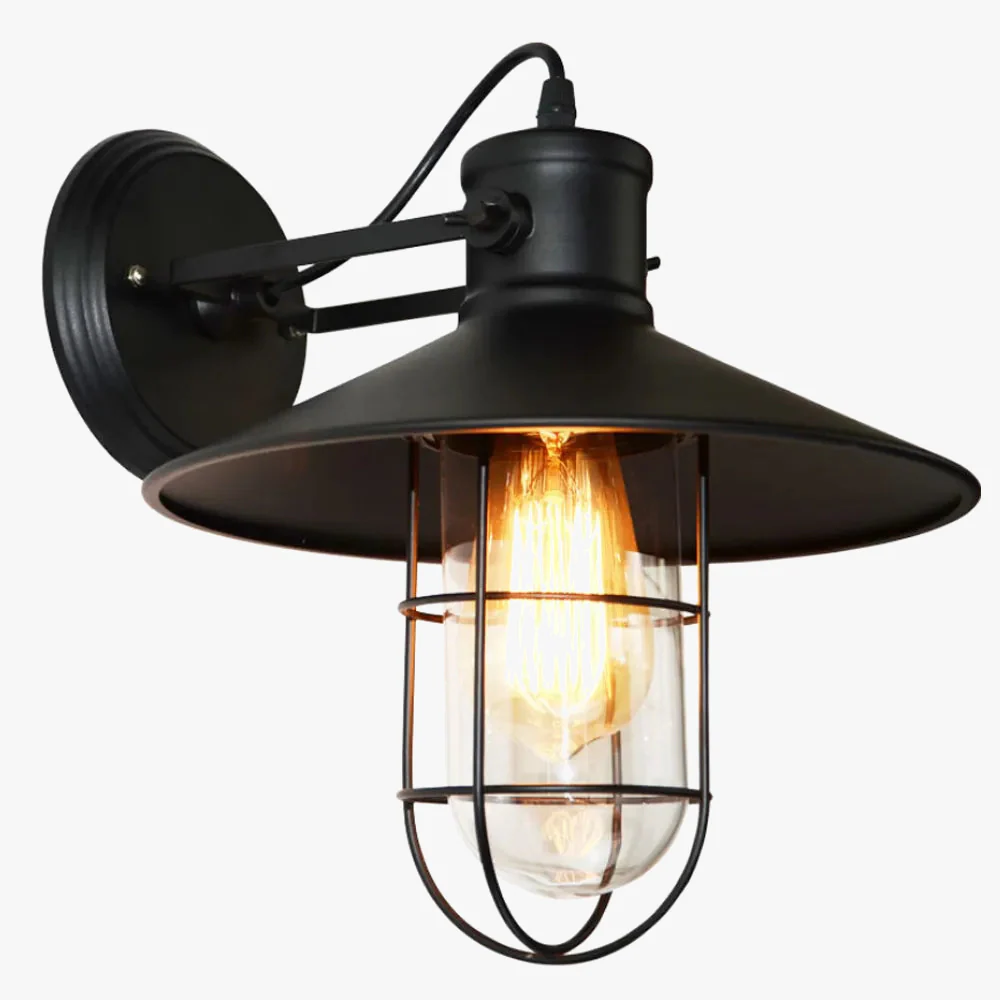 Vintage industriel LED Cage applique murale rétro Loft appliques noir abat-jour E27 applique lumières moderne intérieur luminaire - Image 7