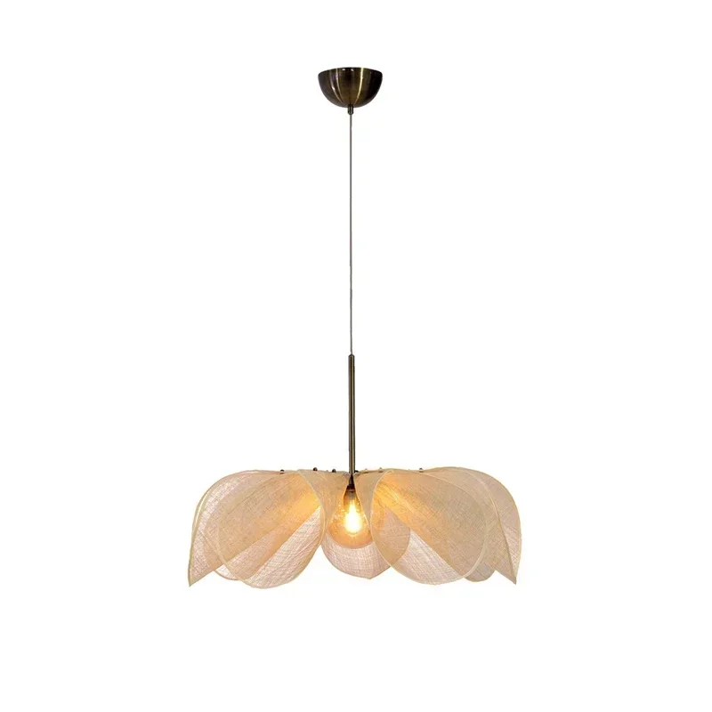 Wabi Sabi Fabric Pendant Light Flower Chandelier Suspension Hanging Light for Living Dining Room - Image 5