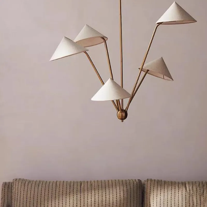 Wabi-sabi lustre japon tissu suspension lampe pour salon cuisine salle Ă manger chambre lustre design - Image 6