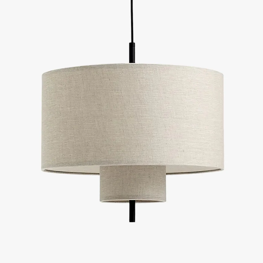 Wabi-sabi tissu beige double tissu lampes suspendues lampe de chambre japonais vintage salon salle Ă manger luminaires suspendus