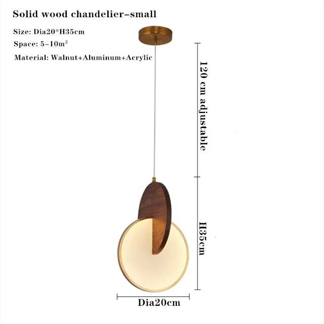 Walnut Chandelier For Bedroom Bedside Restaurant Wooden Kitchen Furniture Hanging Lamp Home Decor Factory Dropship Store - Image 7