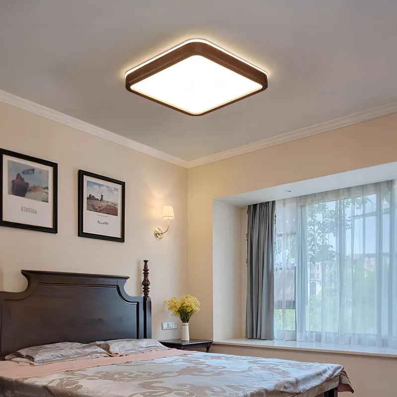 Walnut Wood Ceiling light, Wabi-sabi Simple Modern Vintage style, Bedroom lighting for Bathroom, Bedroom, dining room, Study - Image 3