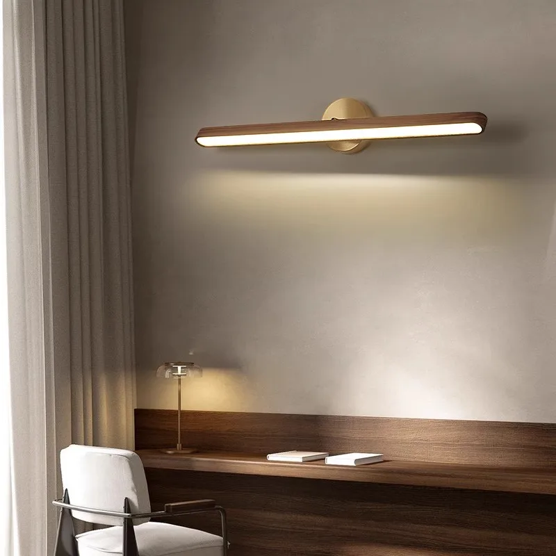 Walnut Wood Makeup mirror light, Vanity light, Wabi-sabi Modern style, Wall sconce lighting for Bathroom, Bedroom, Study - Image 4