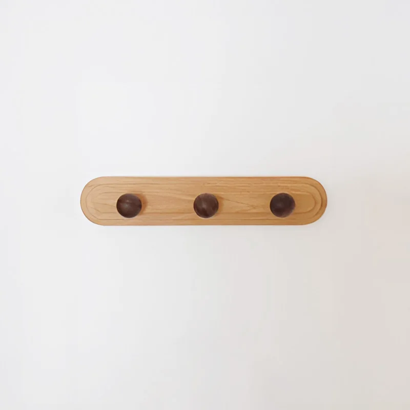 Walnut wood solid mushroom shape No holes, Minimalist wabi-sabi, Bag key Card Coat Cap, Wall Storage hook for bedroom, entrance - Image 6