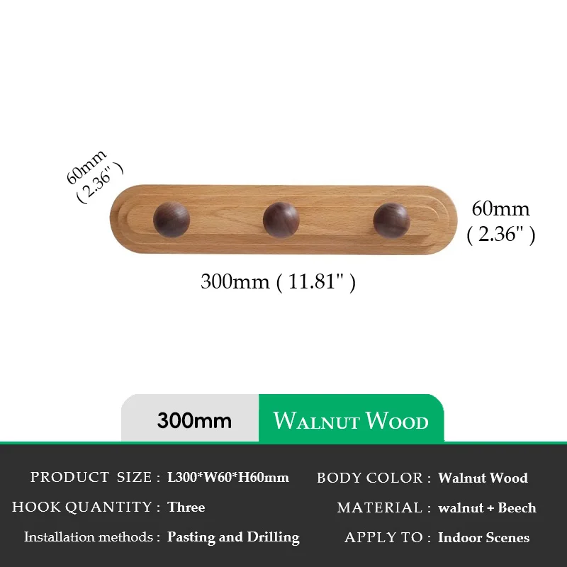 Walnut wood solid mushroom shape No holes, Minimalist wabi-sabi, Bag key Card Coat Cap, Wall Storage hook for bedroom, entrance - Image 8
