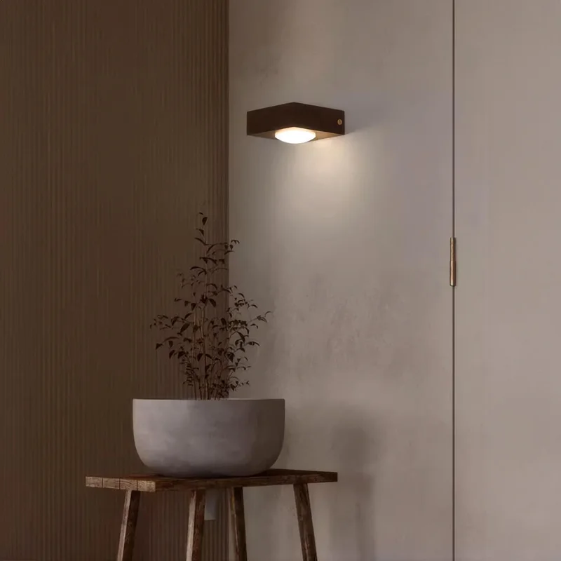 Walnut Wood Wall Light, Wabi-sabi Modern style, Wall Sconce lighting for Bedroom, Bedside, Living, Dining Room, Showcase - Image 5