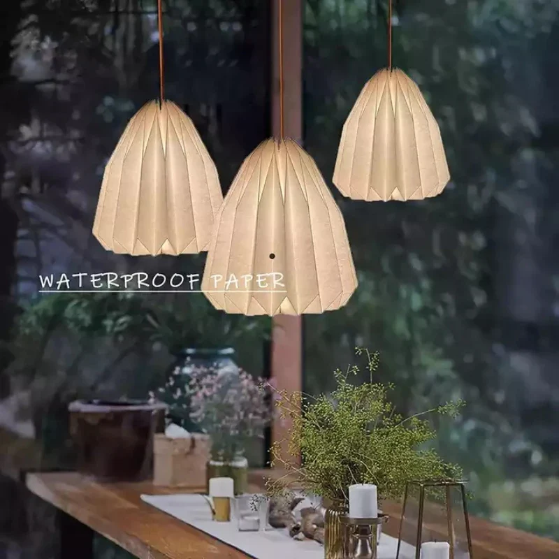 White Art Origami Lantern,Modern Waterproof Paper Lamp Shade,Simple Home Decor,Tourist Attractions Pendent Decorations,50% Off - Image 3