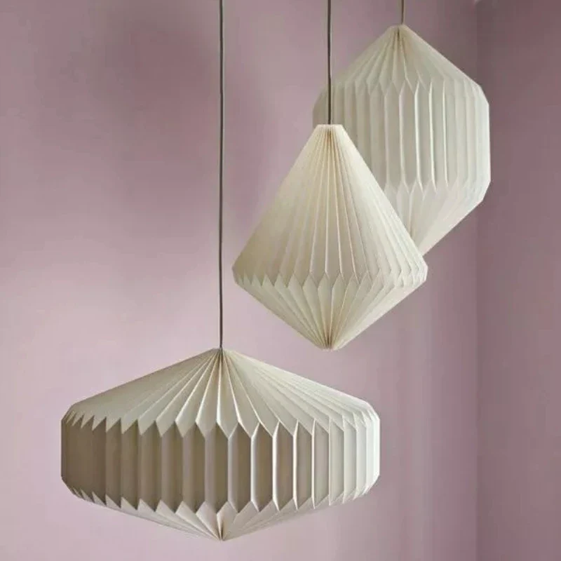 White Art Origami Lantern,Modern Waterproof Paper Lamp Shade,Simple Home Decor,Tourist Attractions Pendent Decorations,50% Off - Image 5