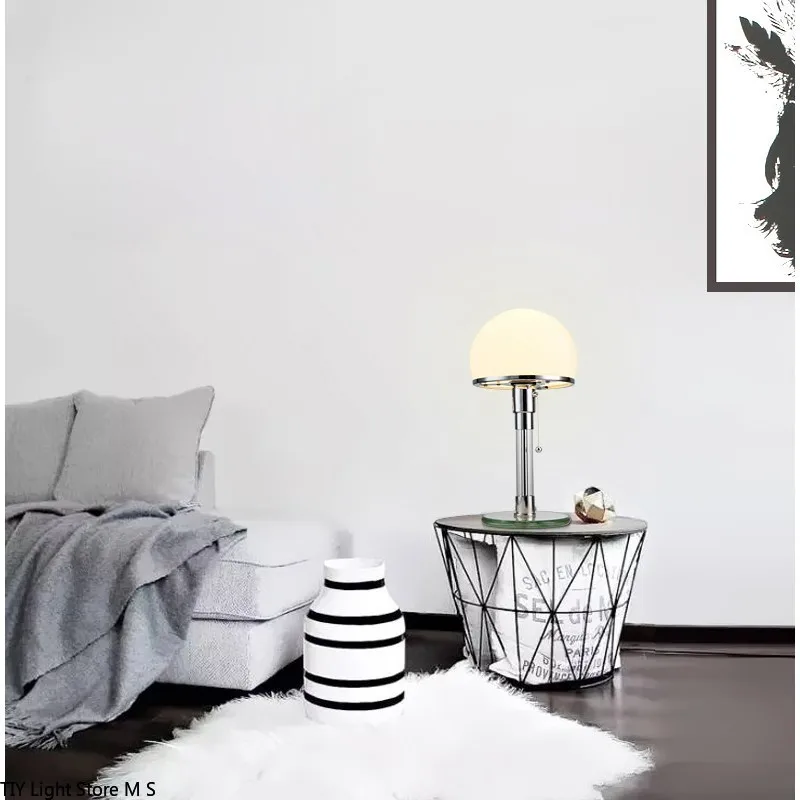 Wilhelm Wagenfeld Nordique Designer Bauhaus LED lampe de table design verre lampe de bureau chambre en acier inoxydable luminaires lampes de table - Image 5
